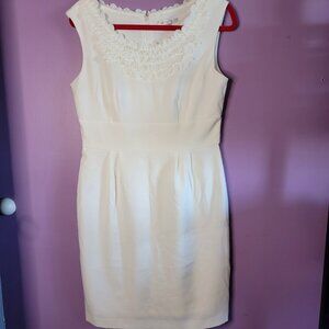 Sandra Darren White Dress Size 10 sleeveless Party Wedding